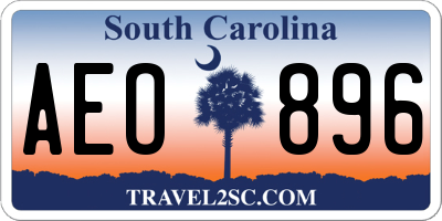 SC license plate AEO896