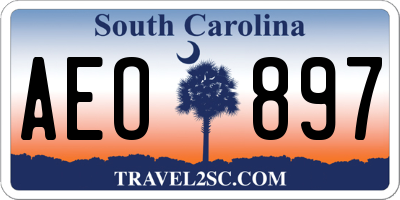 SC license plate AEO897