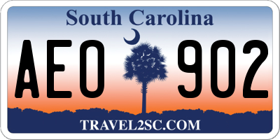 SC license plate AEO902