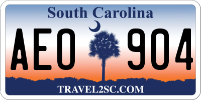 SC license plate AEO904