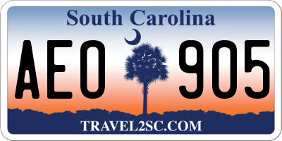 SC license plate AEO905