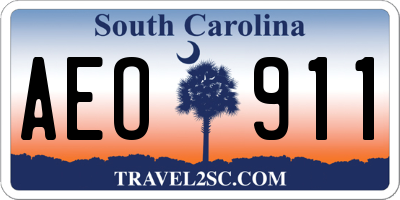 SC license plate AEO911