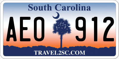 SC license plate AEO912