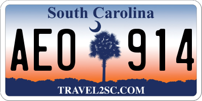 SC license plate AEO914
