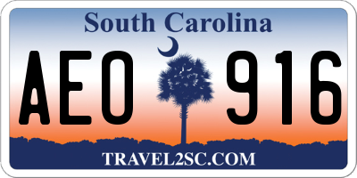 SC license plate AEO916