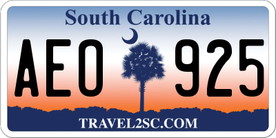 SC license plate AEO925
