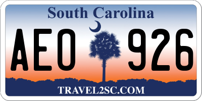 SC license plate AEO926