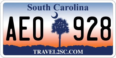 SC license plate AEO928