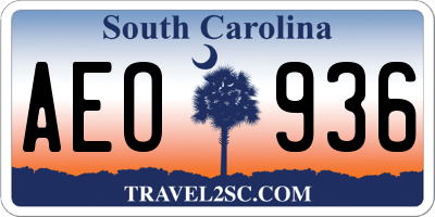 SC license plate AEO936