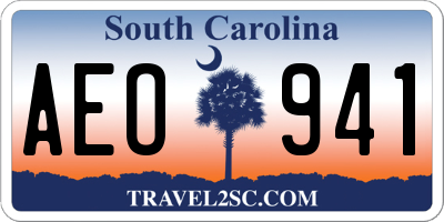 SC license plate AEO941