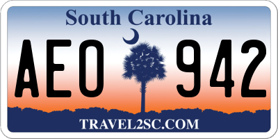 SC license plate AEO942