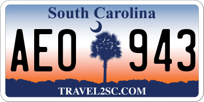 SC license plate AEO943