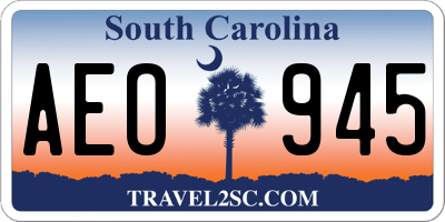 SC license plate AEO945