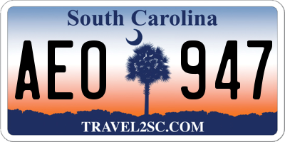 SC license plate AEO947