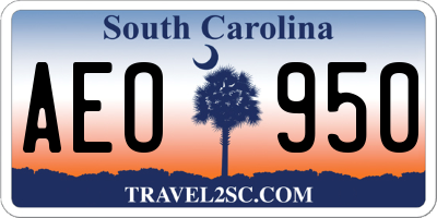 SC license plate AEO950