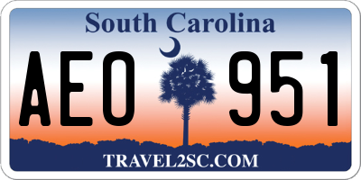 SC license plate AEO951