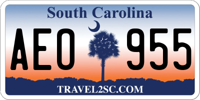 SC license plate AEO955