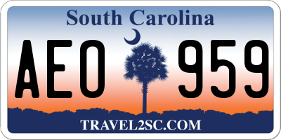 SC license plate AEO959