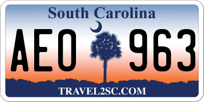 SC license plate AEO963