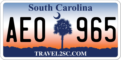 SC license plate AEO965