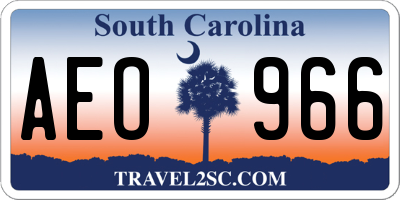 SC license plate AEO966