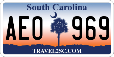SC license plate AEO969