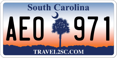 SC license plate AEO971