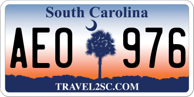 SC license plate AEO976