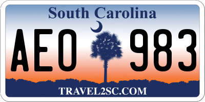 SC license plate AEO983