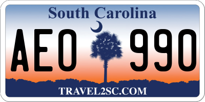 SC license plate AEO990