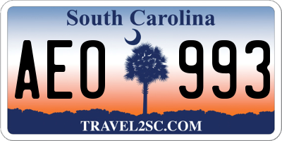 SC license plate AEO993