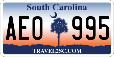 SC license plate AEO995