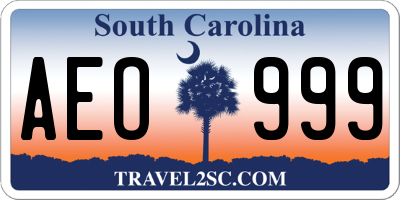 SC license plate AEO999