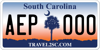 SC license plate AEP000