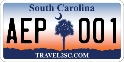 SC license plate AEP001