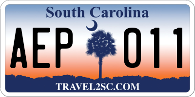 SC license plate AEP011