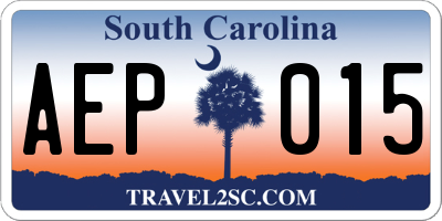 SC license plate AEP015