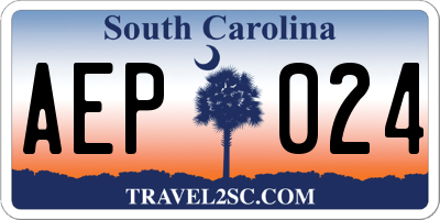 SC license plate AEP024
