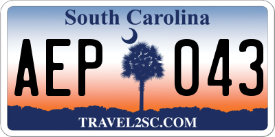 SC license plate AEP043