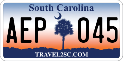 SC license plate AEP045