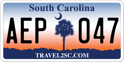 SC license plate AEP047