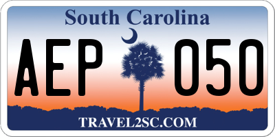 SC license plate AEP050