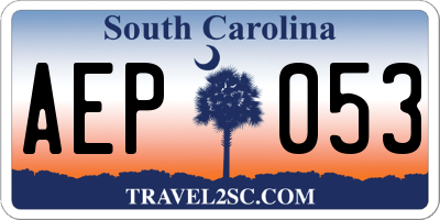 SC license plate AEP053
