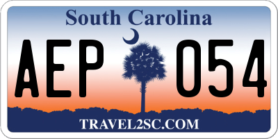 SC license plate AEP054