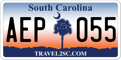 SC license plate AEP055