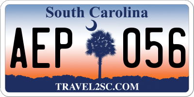 SC license plate AEP056