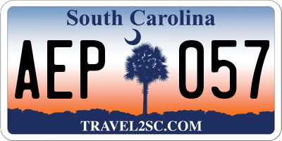 SC license plate AEP057