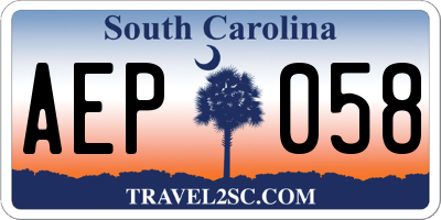 SC license plate AEP058