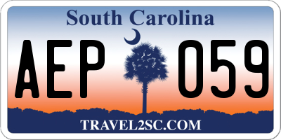 SC license plate AEP059