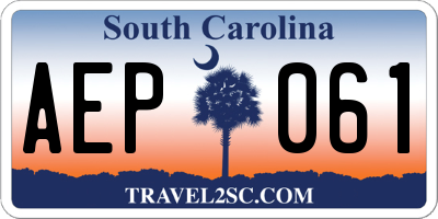 SC license plate AEP061